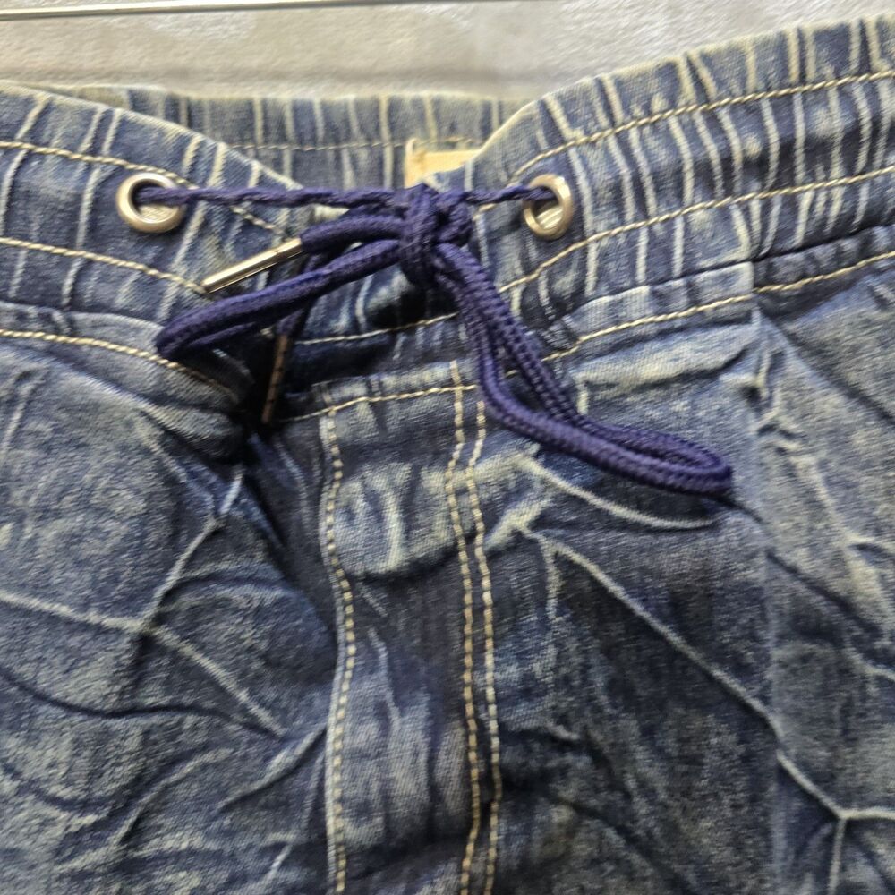 Blue Cult Denim Jeans Men 44x34 Punk Hip Hop Grunge Zipper Knee Drawstring Waist - Picture 2 of 12